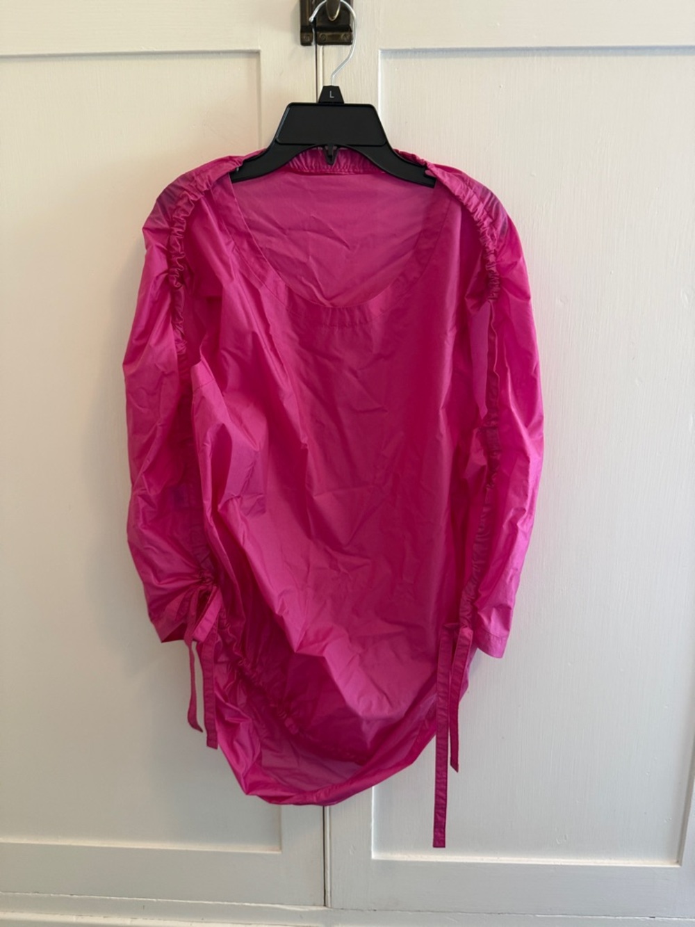Issey Miyake Magenta Drawstring Long Sleeve Blouse